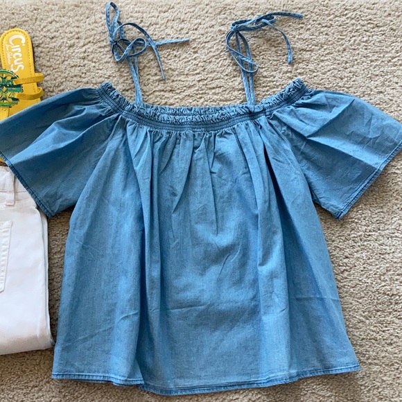Chambray Off The Shoulder Top - Picture 6 of 6